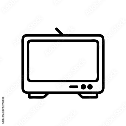 Vector television illustration in a minimalist style on a white background