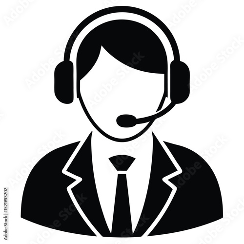 Call center agent element isolated remote desktop icon on white background