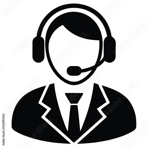 Call center agent element isolated remote desktop icon on white background