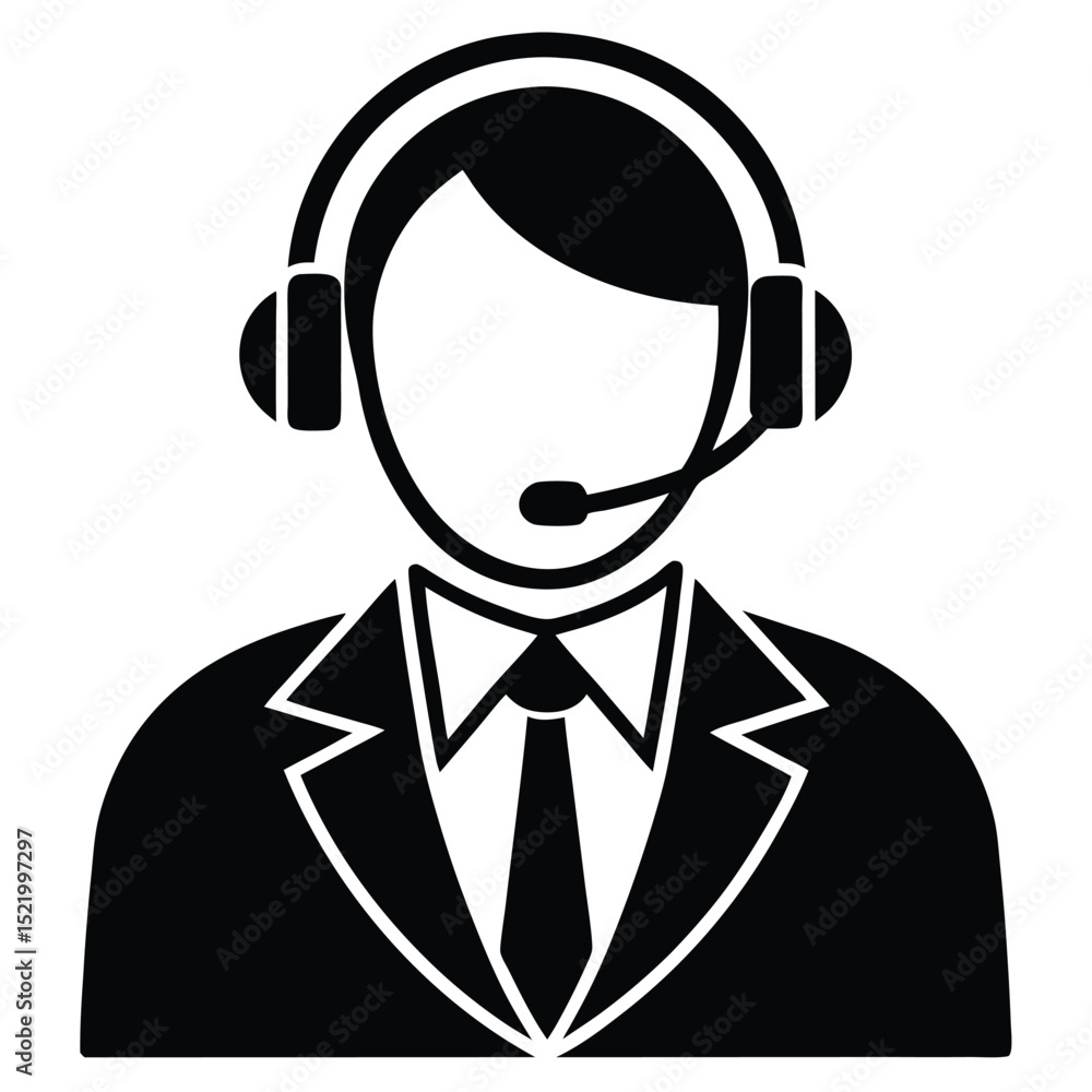Call center agent element isolated volume adjuster on white background Call center agent element isolated volume adjuster on white background