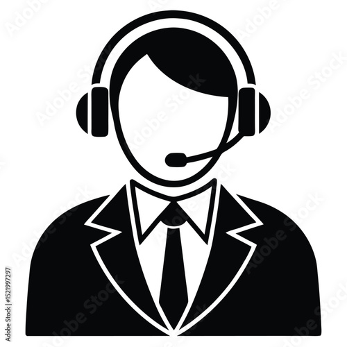Call center agent element isolated volume adjuster on white background