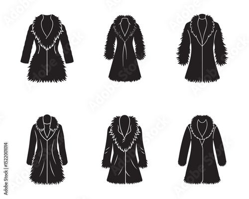 fur coat sketch icon silhouette vector illustration