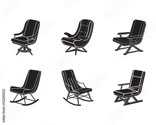 glider chair icon silhouette vector illustration