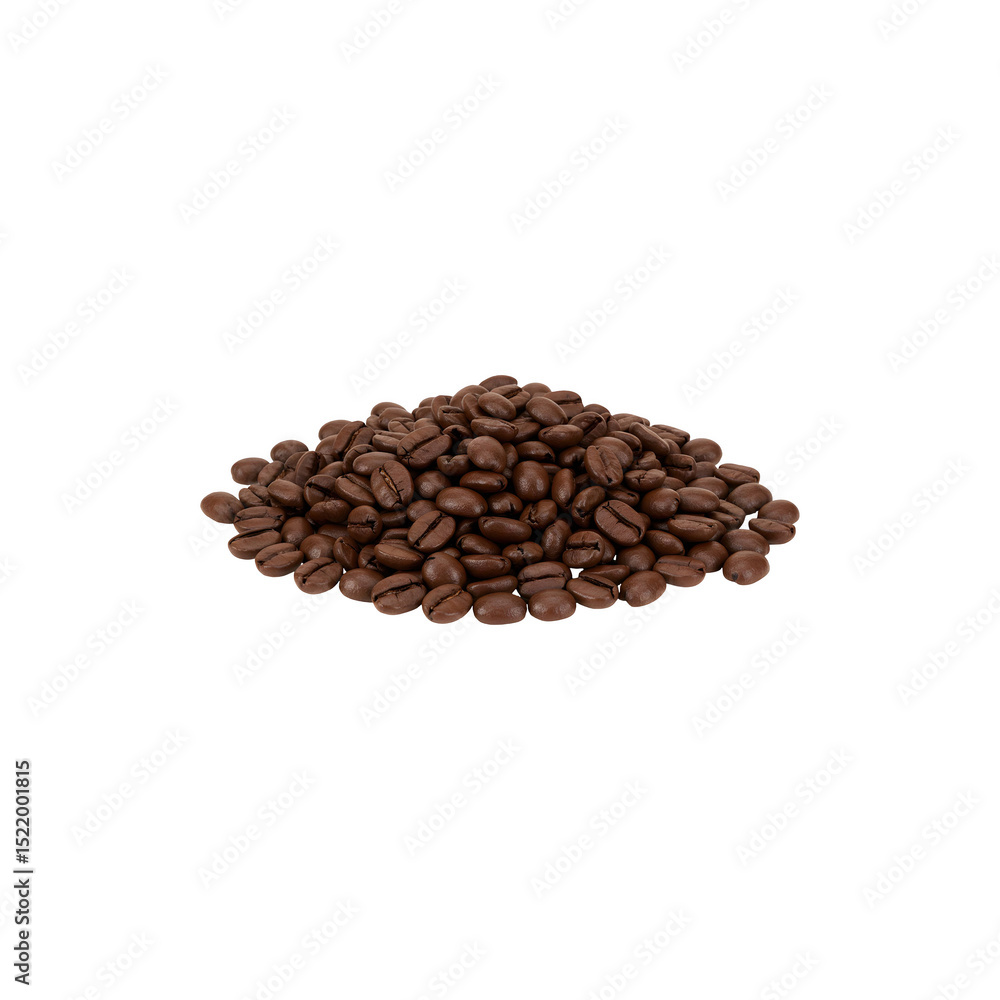 A pile of roasted coffee beans isolated on a white background. A pile of roasted coffee beans isolated on a white background.