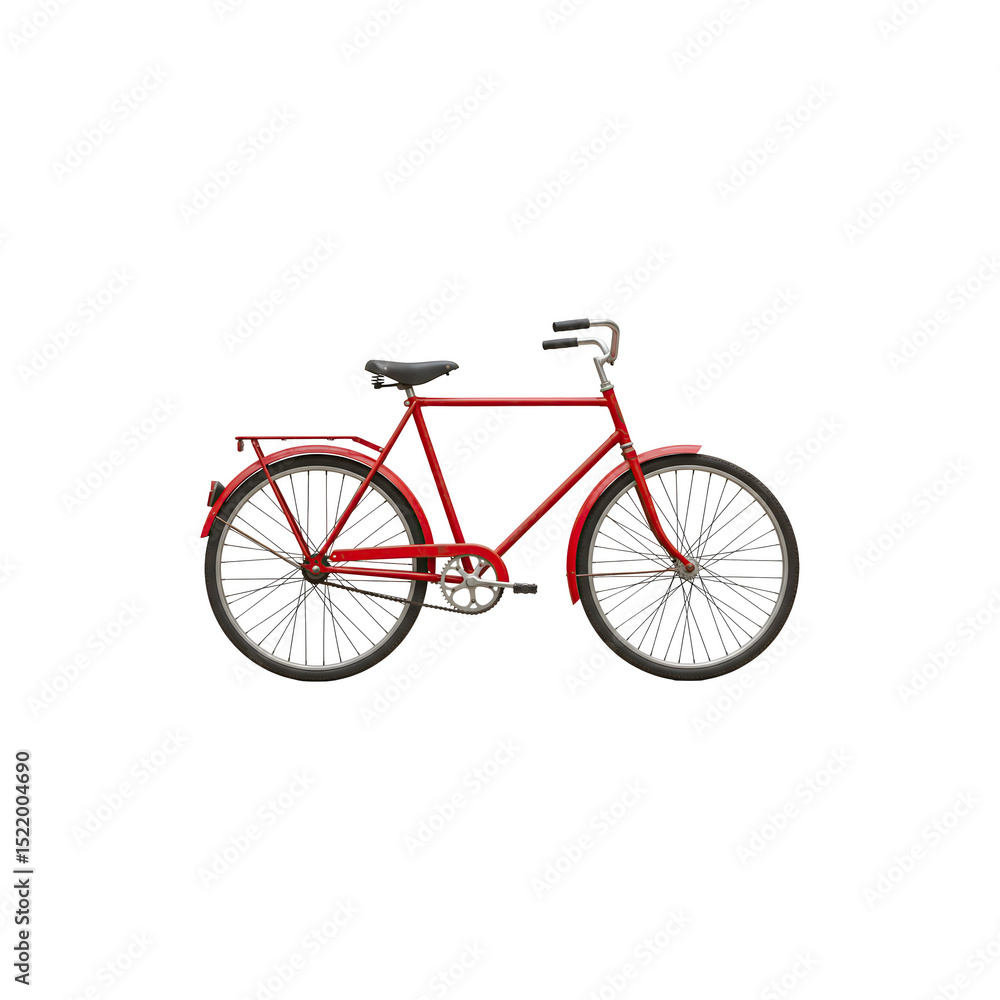 Classic red bicycle, representing fitness, fun, and eco-friendly travel. Classic red bicycle, representing fitness, fun, and eco-friendly travel.