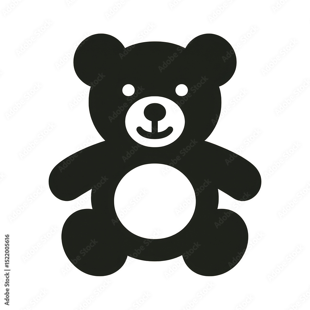 Obraz premium A cute teddy bear with round ears, button eyes, and a friendly expression.