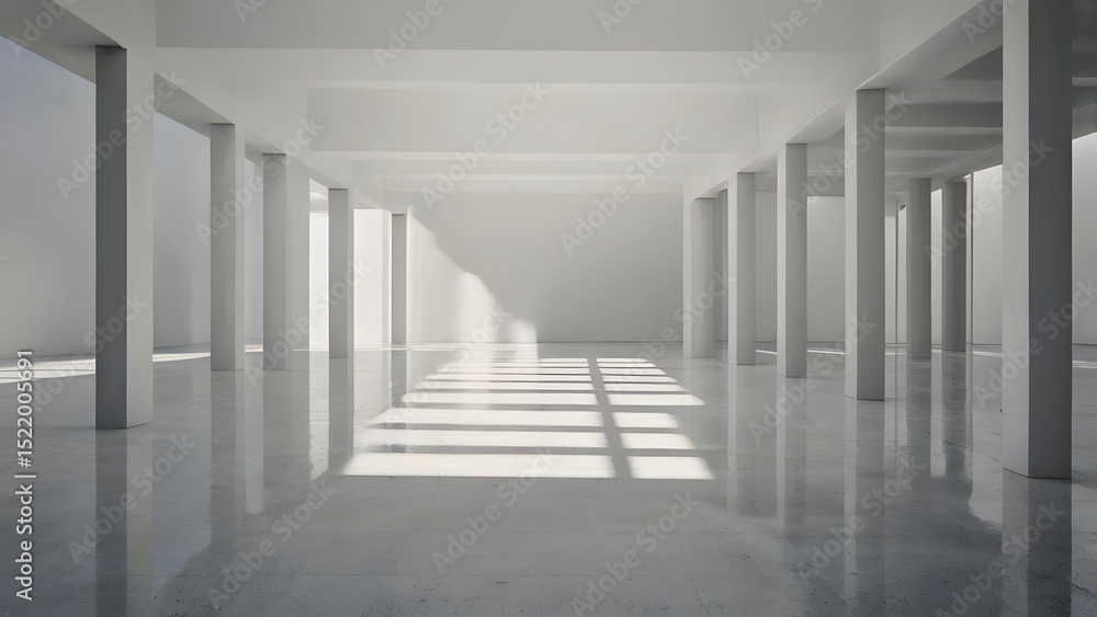 Fototapeta premium Geometric Facade: A modern architectural marvel featuring a striking facade of geometric shapes and intricate angles, reflecting the surrounding environment with its reflective glass windows.