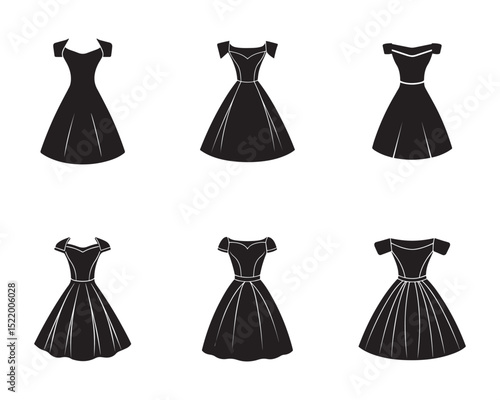set off shoulder dress sketch icon silhouette vector illustration