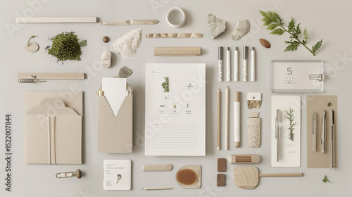 A clean and uncluttered layout gives each piece of stationery space to breathe, drawing attention to the purposeful simplicity behind sustainable design choices