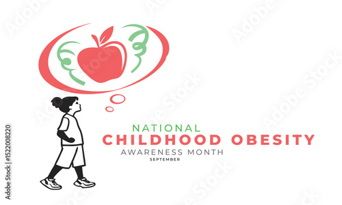 National Childhood Obesity Awareness Month. Obesity concept Background.