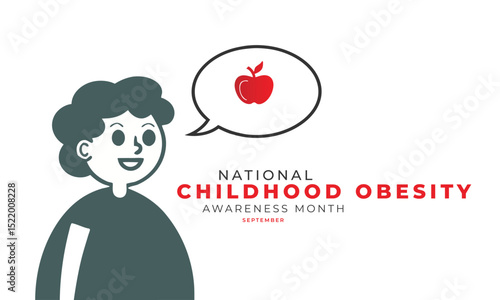 National Childhood Obesity Awareness Month. Obesity concept Background.