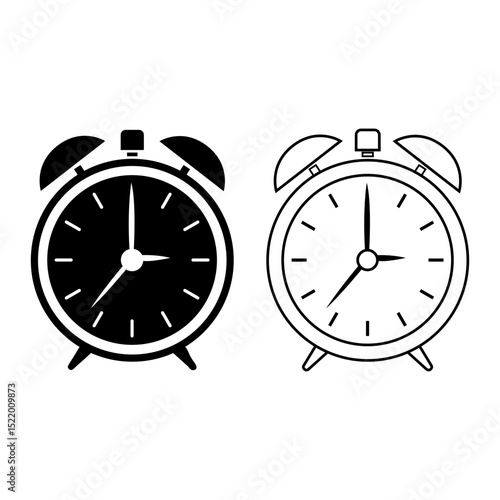 Alarm Clock Vector Icon Illustration