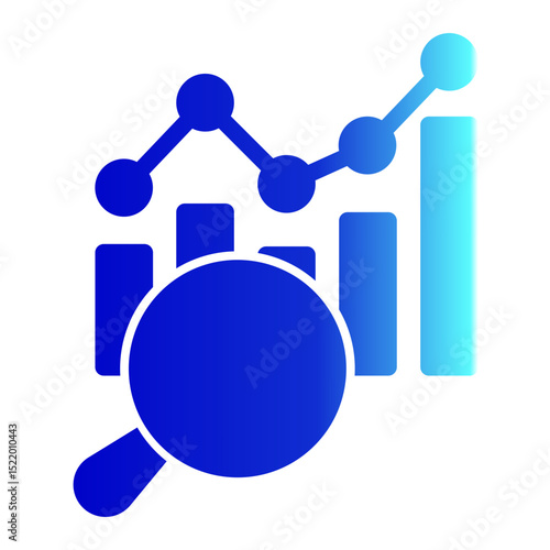 Icon for data analytics and insights. Perfect for statistical analysis. (Solid Gradient Style)