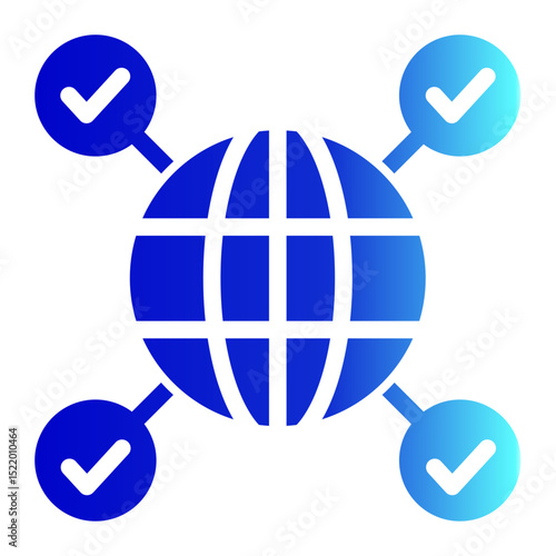 Icon for global connections, networking, and the internet. (Solid Gradient Style)