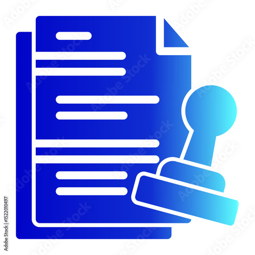 Icon for contracts and agreements, representing legal documents. (Solid Gradient Style)