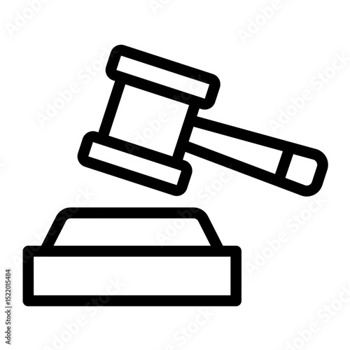 An icon representing a verdict, symbolizing judgment, decision, and legal resolution. Perfect for court cases, legal outcomes, and justice themes. (Outline Style)