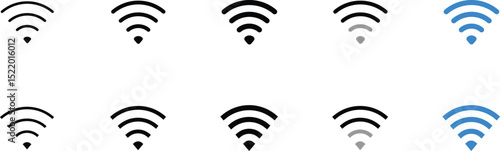 Wireless signal icons in various strength and color options.