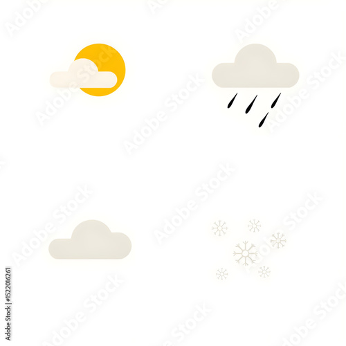 weather forecast icons isolated