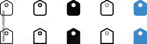 Collection of Simple Price Tag Icons in Different Colors