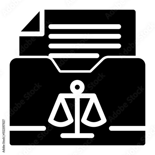 An icon symbolizing archives, representing storage, organization, and legal record-keeping. Ideal for libraries, law firms, and data management. (Glyph Style)