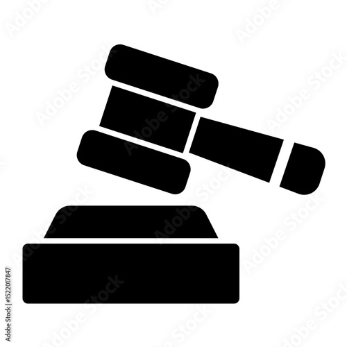 An icon representing a verdict, symbolizing judgment, decision, and legal resolution. Perfect for court cases, legal outcomes, and justice themes. (Glyph Style)