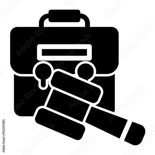 An icon symbolizing corporate laws, representing business regulations, compliance, and legal governance. Suitable for enterprises, legal firms, and financial sectors. (Glyph Style)