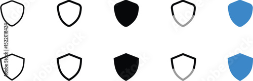 Collection of Shield Icons in Different Color Variations