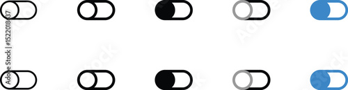 Set of Toggle Switch Icons in Various States