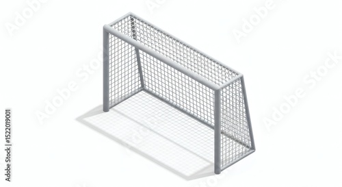 Soccer Goal Net Design Isometric View of a Metal Football Goal