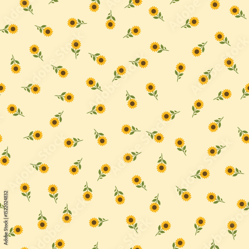 Bright Bee Butterfly Sunflower Honey Pattern