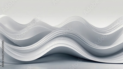 Waves with abstract white on soft light background Modern futuristic concept Modern abstract template design Abstract wavy liquid on white background