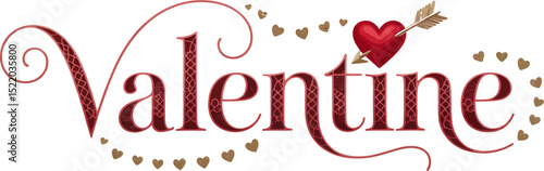 Valentine's day background with heart and arrow for love celebration and romantic holiday design card art editable stock vector illustration