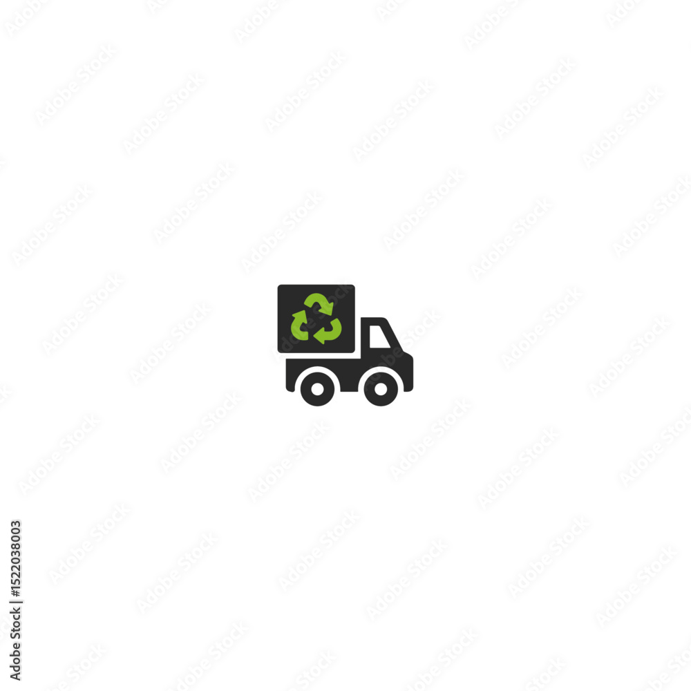 Recycle car logo icon flat vector design