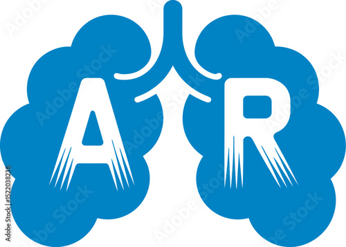 Air lungs health respiratory system medical illustration pulmonology ar logo design for healthcare company editable stock vector illustration