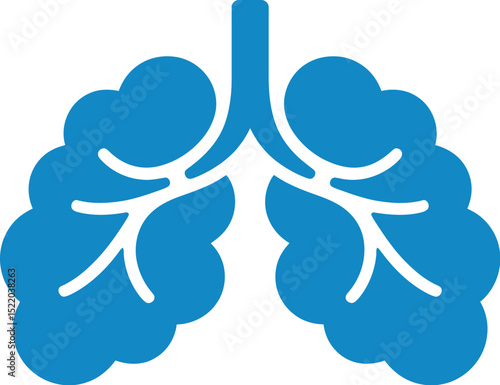 Blue lungs vector illustration for respiratory health lung disease and anatomy medical healthcare design editable stock vector illustration