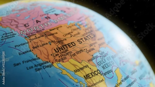 rotating earth world map united states of america
