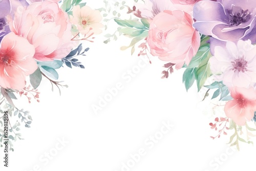 Bouquet border frame painting pattern flower.