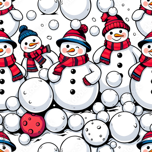 seamless pattern with snowman