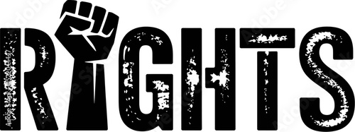 Rights movement illustration for social justice and equality black and white design for advocacy work editable stock vector illustration