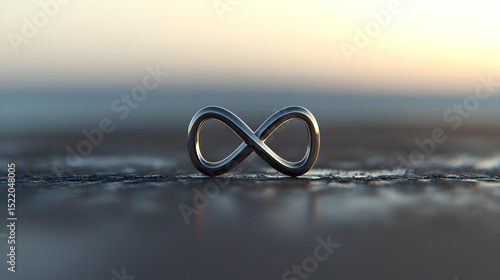Elegant Infinity Symbol On A Dark Background At Sunset
