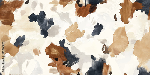 Abstract Cowhide Animal Print Seamless Pattern. Trendy Modern Fur Texture Repeat Background for Fashion, Decor, and Branding