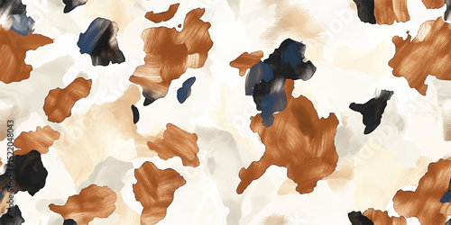Abstract Cowhide Animal Print Seamless Pattern. Trendy Modern Fur Texture Repeat Background for Fashion, Decor, and Branding
