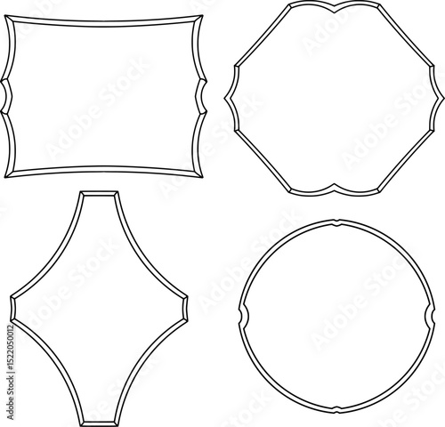 four different vintage frame ornaments