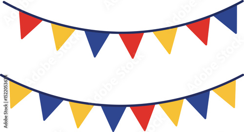 Triangular Flag Garland Celebration Illustration vector