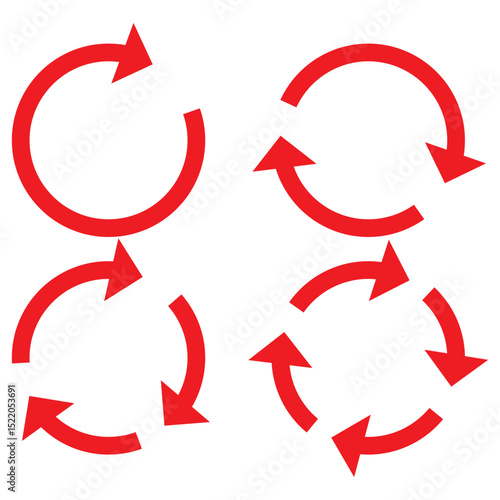 circle arrow icon set. refresh and reload icon set. recycle arrow vector icon, recycling symbol, reuse sign, recycle eco icon, decompose, eco friendly, vector illustration on transparent background