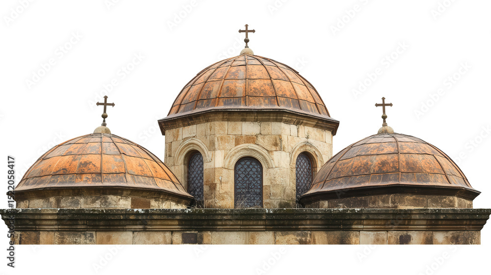 Obraz premium Ancient Armenian monastery dome Transparent background, PNG