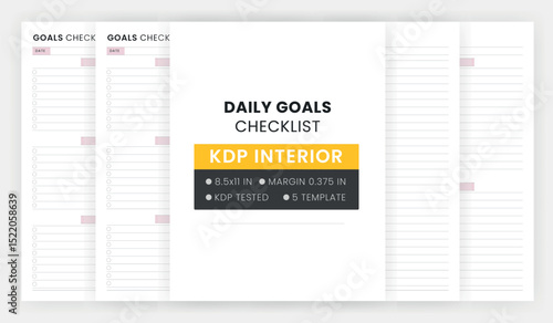 Daily Goals Checklist Template, Professionally Designed Customizable Goals Templates