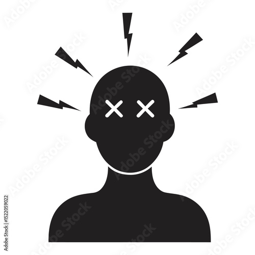 Concussed Person Icon, vector illustration