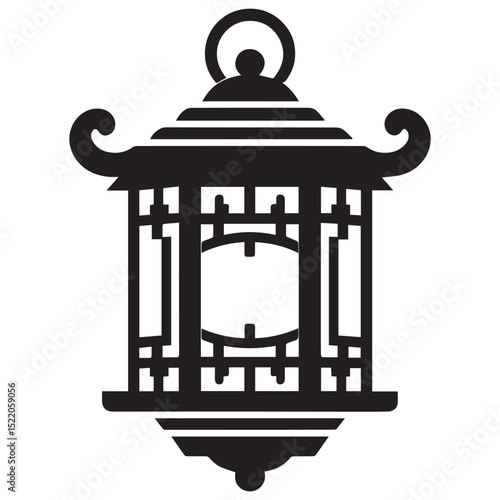 Peaceful Lantern Silhouette vector design,