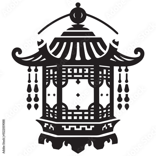 Peaceful Lantern Silhouette vector design,